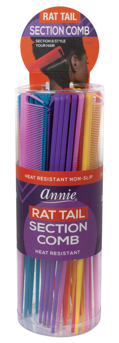 Rat Tail Section Comb Assort Color (36PC/Jar) #349