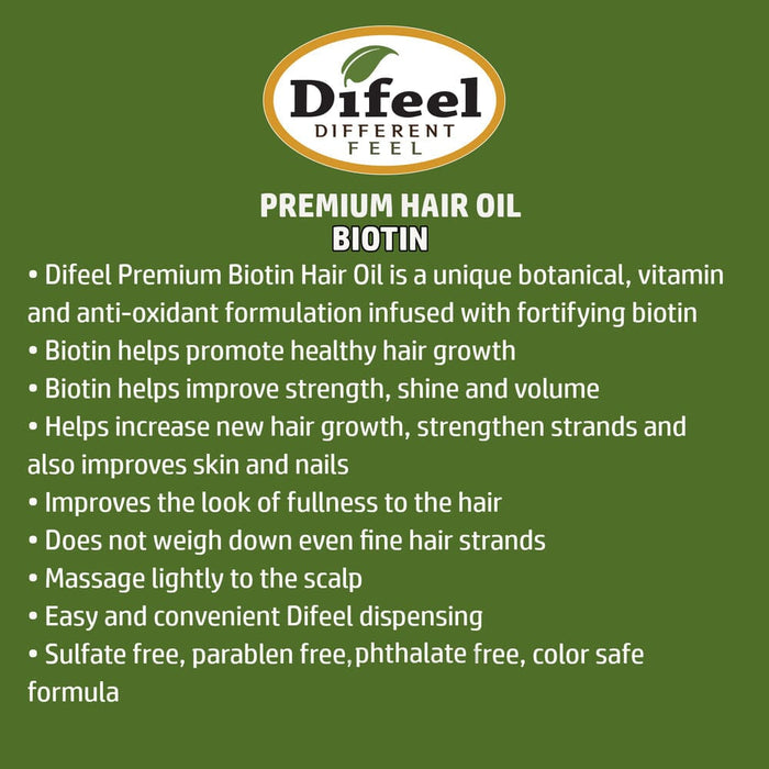 Difeel 99% Natural Premium Hair Oil Biotin Pro-Growth 8oz
