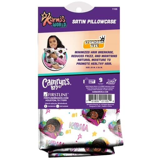 Karma's World Satin Pillowcase / White & Pink #1105