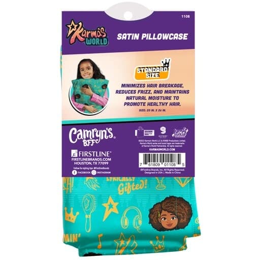 Karma's World Satin Pillowcase / Teal #1108